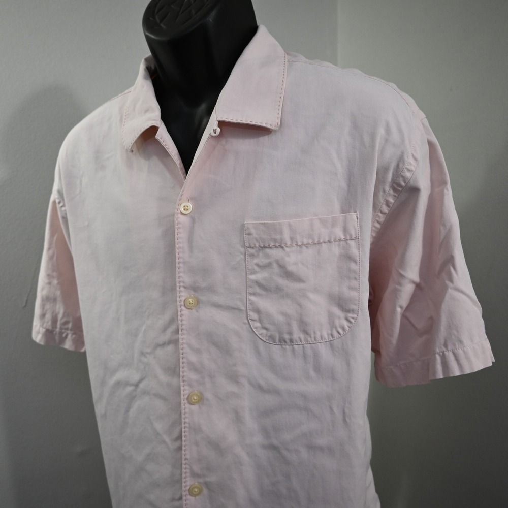 Tommy Bahama Button Up Mens XL Regular Pink 100% Silk Short Sleeve Pocket